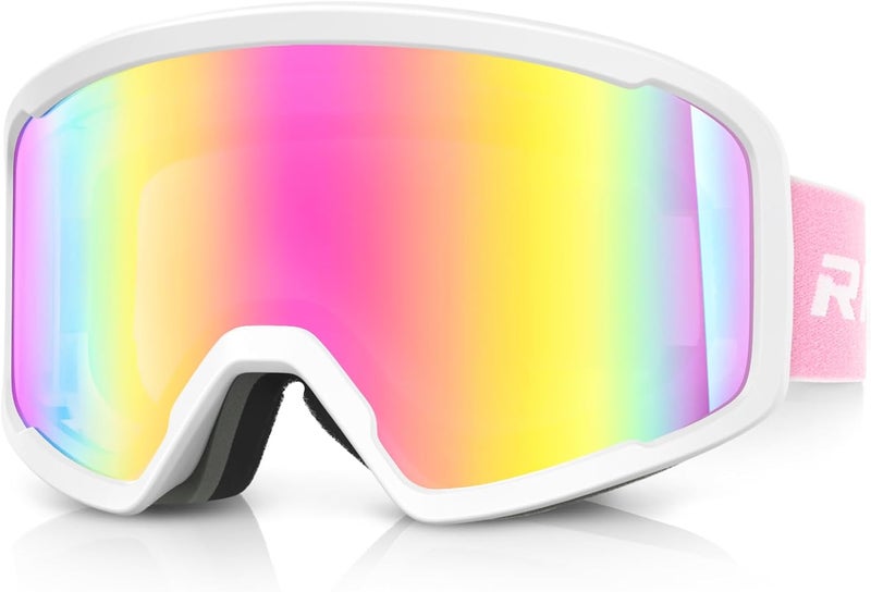 RIOROO Ski/Snowboard Goggles for Men Women, OTG Snow Goggles Anti Fog 100% UV Protection Snowboarding Goggles - Image 1